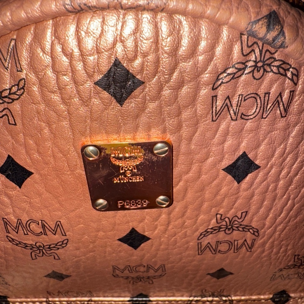 MCM Viestos Small Limited Edition Metallic Rose Studded Backpack $1080 - Picture 10 of 14